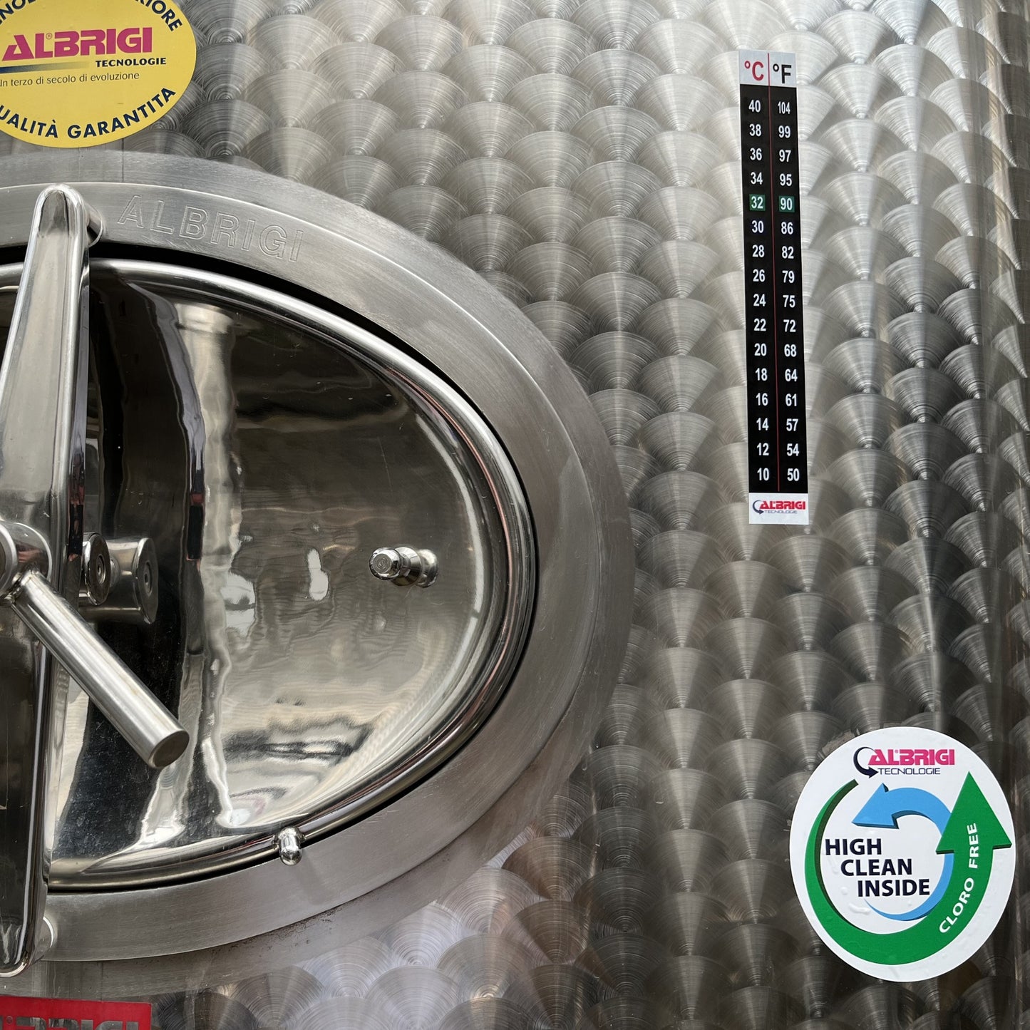 Termoled - Termometro Adesivo a Cristalli Liquidi per Serbatoi in Acciaio