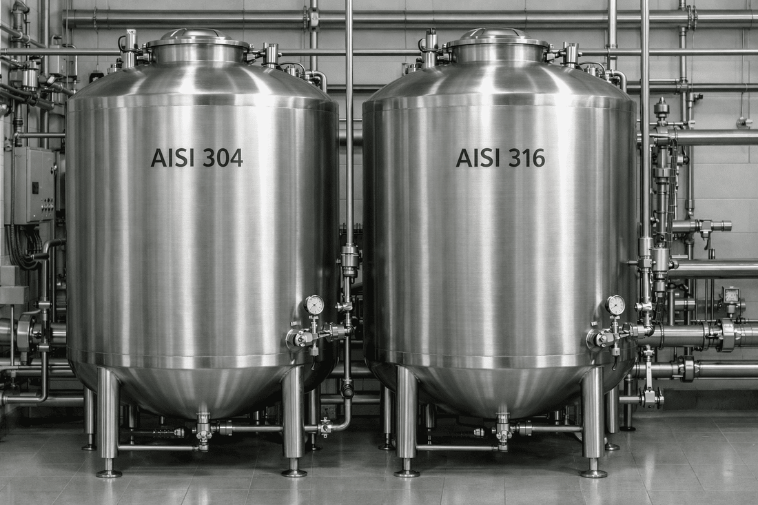 Acciaio inox 304 o 316: quale scegliere per un serbatoio alimentare