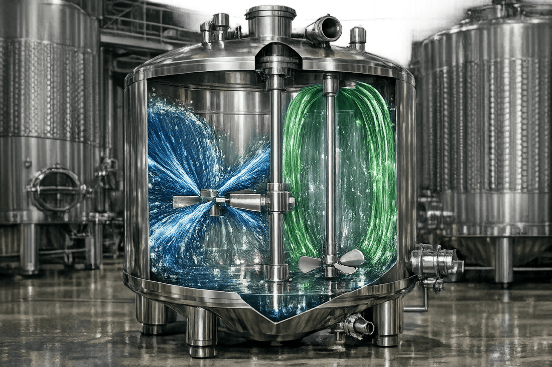 Differenza tra agitazione radiale e assiale
