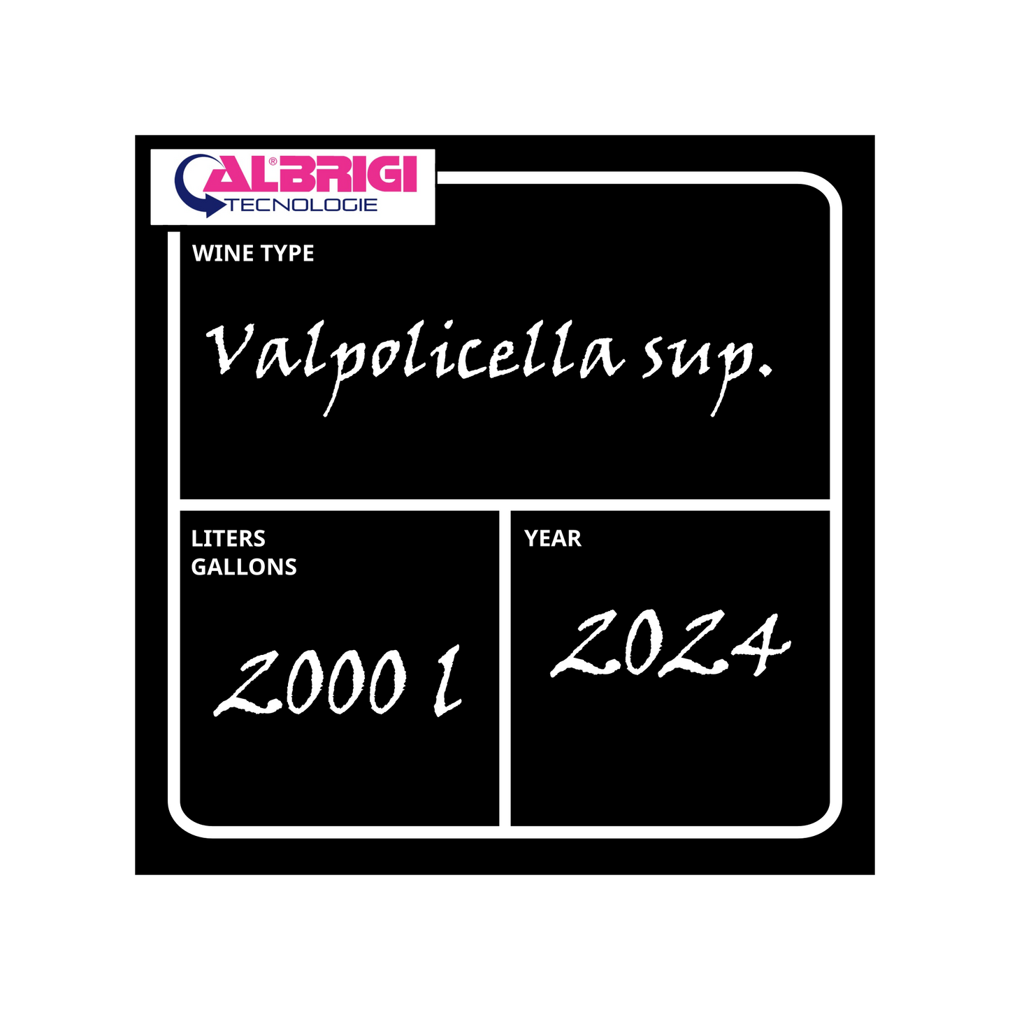 Lavagna adesiva identificativa per vino (200 x 200 mm)