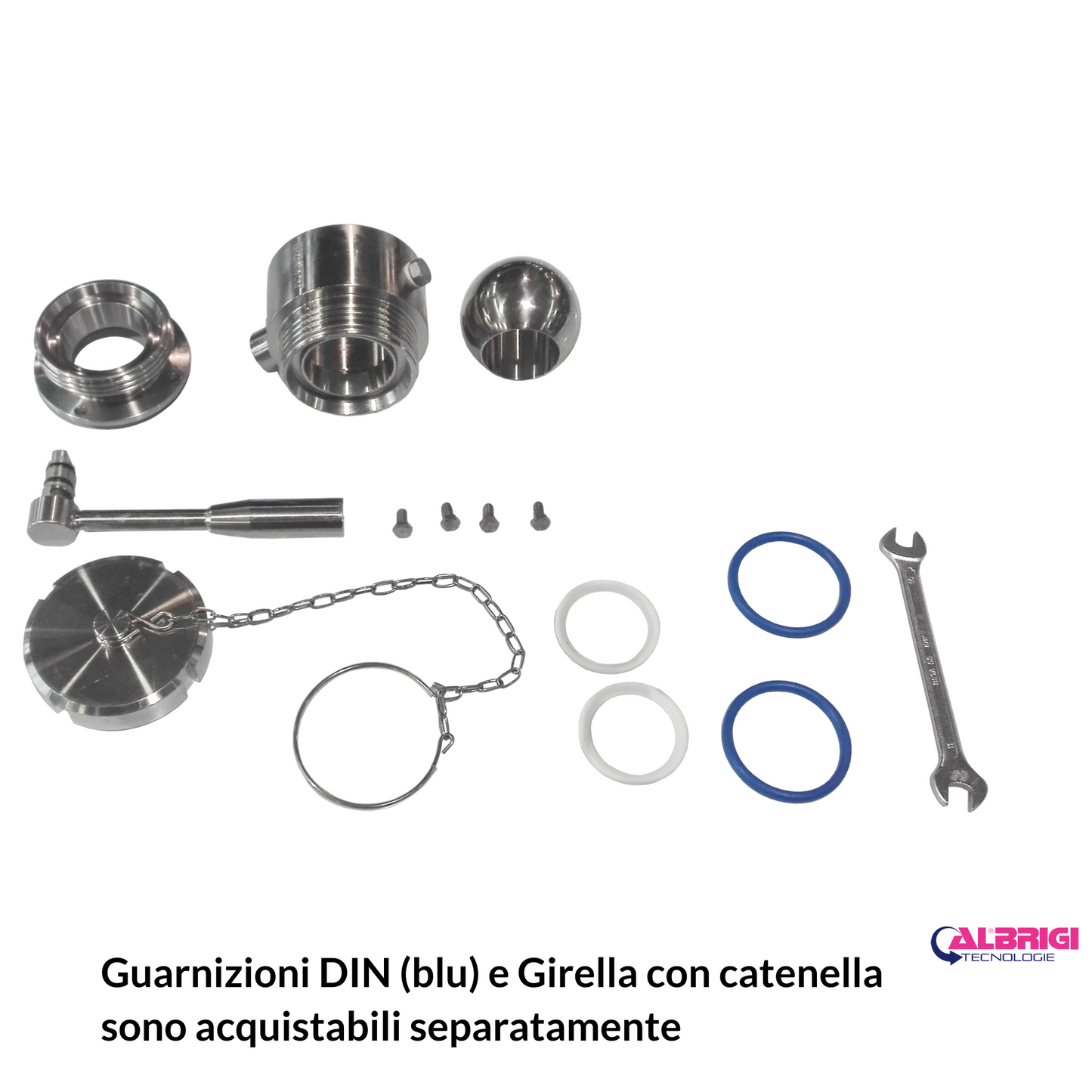 Valvola a sfera smontabile con attacchi DIN femmina/femmina